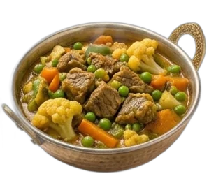 Rindfleisch mit Sabji